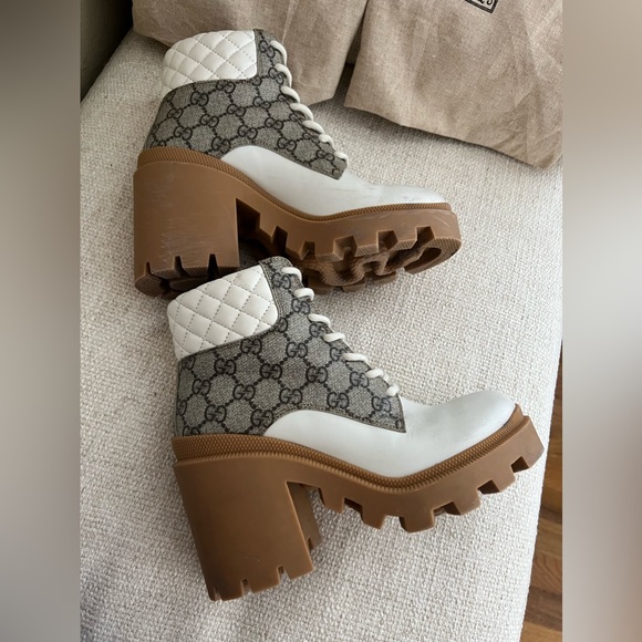 Gucci GG Platform High Block Heel Ankle Boots - Picture 5 of 11